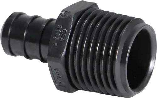 Miniatura 3 de 10 piezas XFITTING 1/2 pulgada Pex x 1/2 pulgada macho NPT adaptador, aleación de polietileno Pex macho, macho de plástico - Crimp, negro, 10
