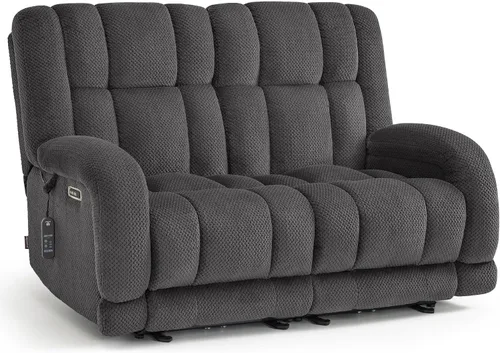 Miniatura 10 de MCombo 64.6" Oversized Reclining Loveseat with Heat and Massage, Zero Gravity Recliner Loveseat Sofa with Adjustable Headrest and Dual USB Charging