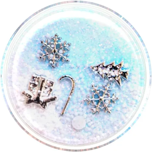 Miniatura 5 de PopSockets Agarre adhesivo para teléfono, soporte, soporte para teléfono, Navidad - Tidepool Snowed In Nevado
