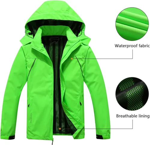 Miniatura 2 de Chaqueta impermeable para hombre, rompevientos, ligera, con capucha desmontable