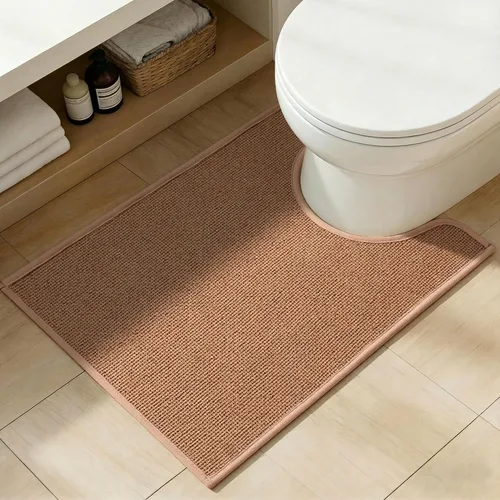 Miniatura 50 de YIHOUSE Juego de 2 tapetes de baño, color beige, ultrafino, absorbente, antideslizante, para baño, lavable, ducha, lavabo, lavandería