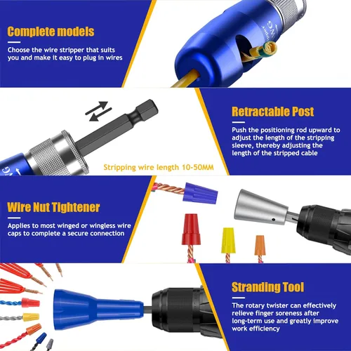 Miniatura 3 de Herramienta de pelado y torsión de cables para taladro, herramienta de pelado y torsión de cables 2025 mejorada y conector de torsión de cables