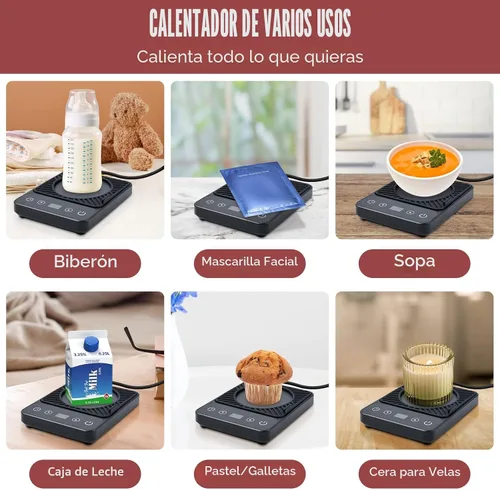 Miniatura 4 de Calentador de tazas – Calentador eléctrico de taza de café con temporizador, calentador de taza de café para escritorio apagado automático, control