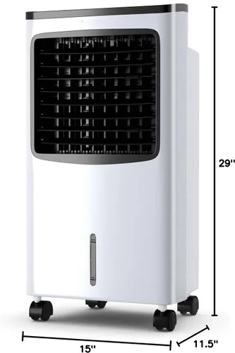 Miniatura 9 de FANTASK - Enfriador de aire portátil eléctrico, 3 modos, 3 velocidades y temporizador, ventilador con pantalla digital, caja de cristal de hielo