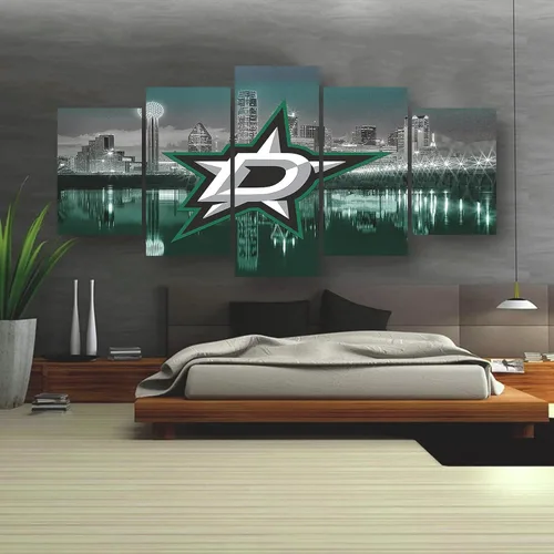 Miniatura 7 de Póster de estrellas de Dallas para hockey sobre hielo, lienzo deportivo, impresión de arte de pared, decoración del hogar, marco grande, listo