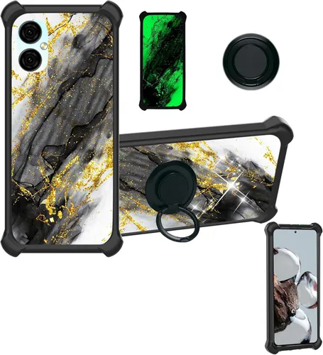Miniatura 16 de Aroepurt Cricket Ovation 2 - Funda compatible con AT&T Maestro Max (2021) [PC duro + silicona suave] [purpurina dorada + luminosa] JSH-HDL