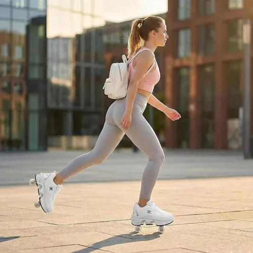 Miniatura 4 de CHSSIH Zapatos de Patines con Ruedas para Niñas, Niños, Mujeres, Hombres y Adultos – Zapatos Retráctiles con Ruedas Zapatos de Patinaje con Ruedas