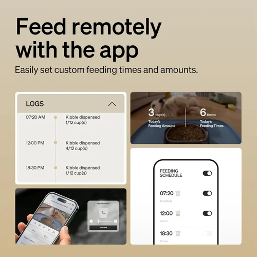 Miniatura 4 de PETLIBRO Comedero automático para gatos con cámara, video HD 1080P con visión nocturna, alimentador WiFi 5G para mascotas con audio de 2 vías, Negro