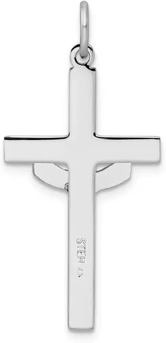 Miniatura 3 de Colgante de cruz de Cristo resucitado con textura de plata de ley 925 maciza, Metal