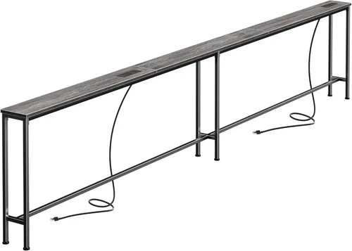 Miniatura 23 de SUPERJARE AST001Z - Mesa de sofá de 79 pulgadas con 2 tomas de corriente y puertos USB-C, mesa consola estrecha de 5.9 pulgadas con almacenamiento