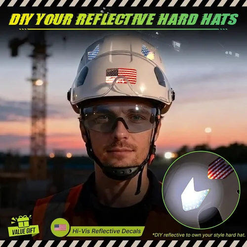 Miniatura 5 de Construction Hard Hats with Clear and Tinted Visor - OSHA Approved ANSI Z89.1 Dual Eye Protection Black Hard Hat with Chin Straps for Men Sombrero