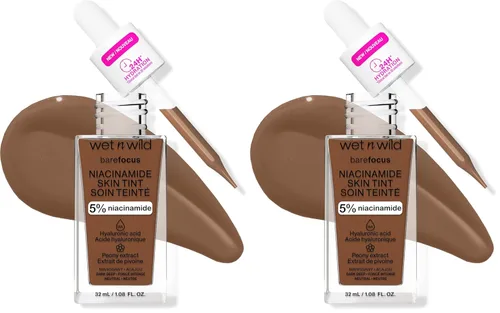 Miniatura 35 de wet n wild Bare Focus Tinte para la Piel, Enriquecido con 5% Niacinamida, Cobertura Ligera Transparente Modulable, Acabado Radiante Natural, Claro