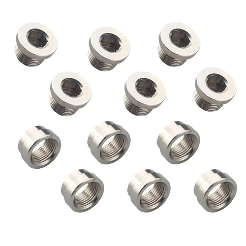 Miniatura 6 de 2 pares de tapón de sensor O2 universal de acero inoxidable M18 M18-1.5 soldado medidor de relación aire combustible (2 tapones/2 enchufes)