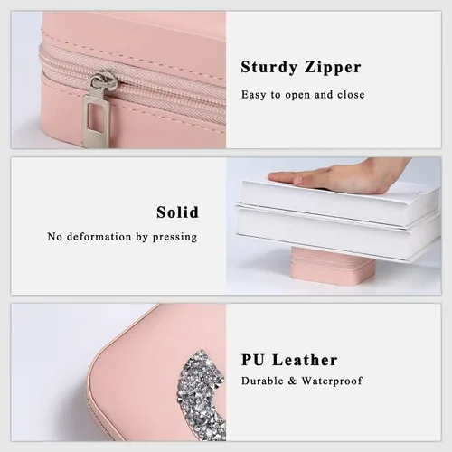 Miniatura 4 de Parima Joyero de viaje, organizador de joyas, regalos para mujeres, pequeño estuche de joyería con inicial, regalos esenciales de viaje para mamá