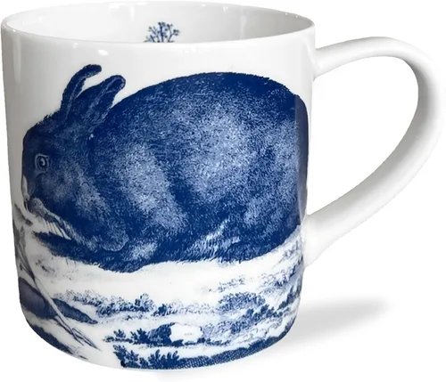 Caskata Bunnies Blue - Juego de 4 tazas de porcelana de gran tamaño, sin plomo, de alta calidad, para entretenimiento o uso diario, tazas de fiesta