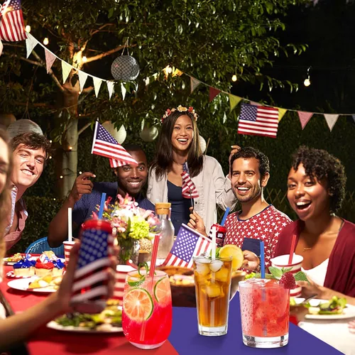 Miniatura 4 de JANYUN 30 Pieces Patriotic Plastic Straws, Red White Blue Star Straws 4th of July Drinking Straws for Beverage Milkshake Cocktail Memorial Day