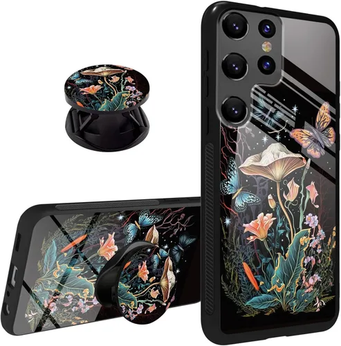 Miniatura 20 de Funda para Samsung Galaxy S22 Ultra Phone Grip con soporte expandible Soporte Soporte Kickstand, TPU suave a prueba de golpes Anti-arañazos Tapa