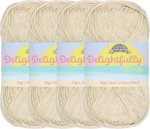 Miniatura 56 de JubileeYarn - Ovillo de hilo deliciosamente fino, 1.76 oz/madeja de rayón de bambú, color rosa polvo, 4 madejas