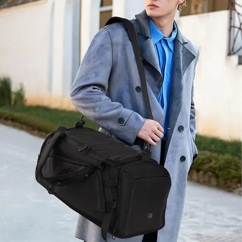 Miniatura 7 de BUNPOL Bolsa de gimnasio para mujeres y hombres Bolsa de viaje de 39 litros Mochila de fin de semana con compartimentos para humedad y zapatos
