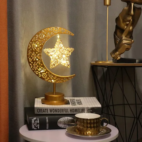 Miniatura 8 de GUOCHENG Lámpara lunar encantada en forma de luna, lámpara de mesa con forma de luna, luz LED de media luna mágica, decoración mágica de luna