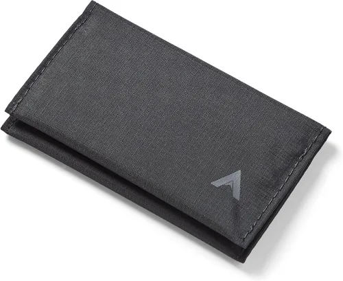 Miniatura 7 de Allett Tarjetero para cartera, morera, nailon, plegable, con capacidad para 2-12 tarjetas de visita, delgada, minimalista, bolsillo frontal