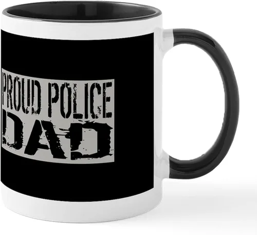 Miniatura 34 de CafePress Taza de café de cerámica de 11 oz (11.0 fl oz) de Police Mom