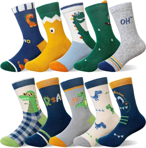 Miniatura 7 de Eocom Calcetines para bebés y niños pequeños, divertidos calcetines de algodón transpirable para regalo, 10 pares
