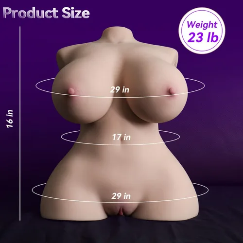 Miniatura 7 de Muñeca sexual realista de 23 libras con pechos enormes y trasero gordo, juguete sexual masculino para hombres con 5 modos de empuje, canal vaginal