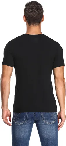 Miniatura 5 de COLORFULLEAF Camisetas de manga corta de bambú con cuello redondo para hombre, 3