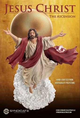 Miniatura 4 de La Ascensión de Jesucristo - Escultura de estatua de Polystone de 11 pulgadas Edición de bata roja a escala 1:10