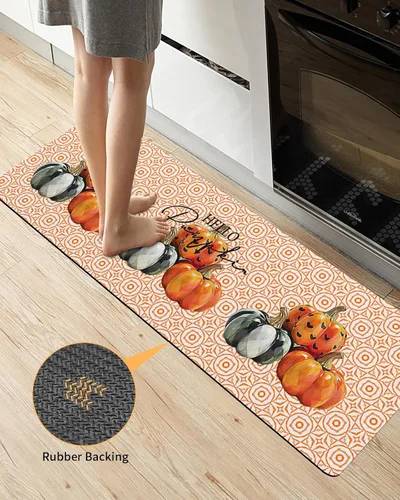 Miniatura 3 de Geometry Pumpkins - Tapete de baño para bañera, antideslizante, de secado rápido y absorbente, de tierra de diatomeas, para ducha, fregadero