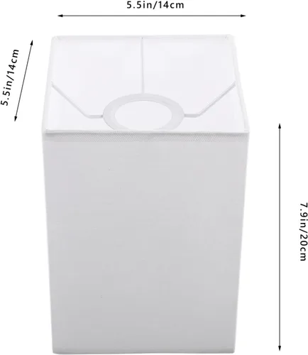 Miniatura 4 de SEWACC Pantalla cuadrada de repuesto para lámpara de mesa, 7.87 x 5.51 x 5.51 pulgadas, cubierta de lámpara decorativa para escritorio de piso