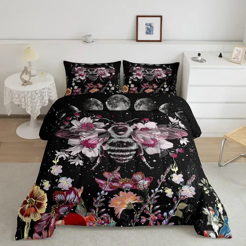 Miniatura 14 de Feelyou Juego de Edredón de Mariposas Coloridas Twin Patrón Impreso de Acuarela Arcoíris Ropa de Cama Acolchada para Dormitorio de Niñas Tie Dye