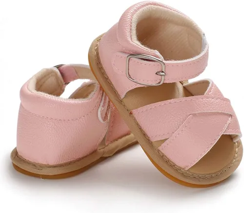 Miniatura 5 de SOFMUO Sandalias brillantes con lazo para bebés, niñas y niños, suela de goma antideslizante y suave de primera calidad, zapatos de verano