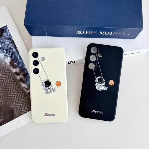 Miniatura 105 de Yonds Queen para Samsung Galaxy S21 Funda Linda, Diseño de Astronauta de Dibujos Animados, Espacio, Luna, Cohete, Elegante Cubierta Amortiguadora