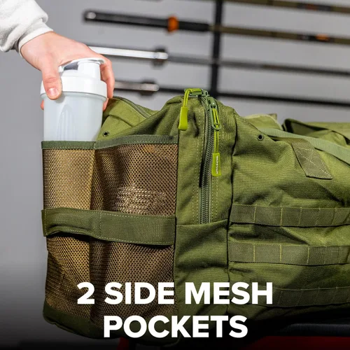 Miniatura 3 de Serious Steel Fitness Bolsa de gimnasio Bolsa de lona de nailon 1000D Resistente, OD Green - Mid Bud, Bolsa de lona de nailon 1000d