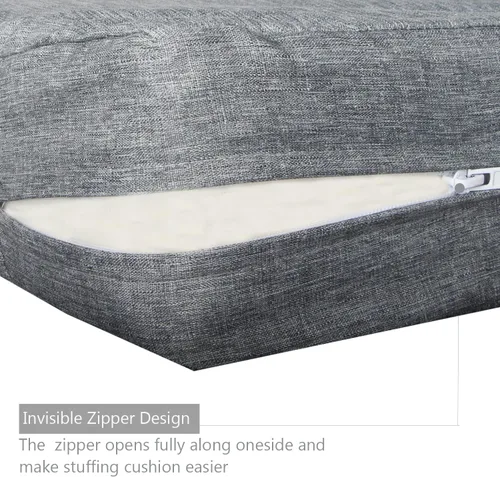 Miniatura 6 de Fundas para cojines de asiento de patio, fundas deslizantes lavables de repuesto, funda impermeable para cojín de silla de muebles de exterior, Gris