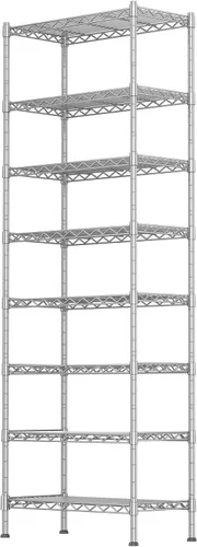 Miniatura 21 de GIOTORENT Estantería Metálica de Pie de 5 Niveles, Unidades de Estante de Alambre de Altura Ajustable, Rack de Exhibición para Lavandería Baño Gris