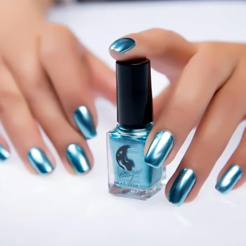 Miniatura 58 de Esmalte de uñas plateado, efecto espejo metálico, decoración de uñas metálica de larga duración no desprendible, esmalte de uñas brillante para 12#