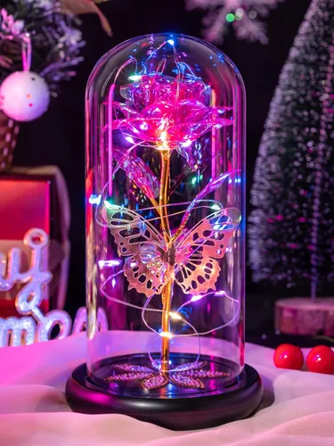 Miniatura 10 de Pusuny Flores para el Día de la Madre, regalos para mamá y mujer, regalo de cumpleaños, rosa de cristal de galaxia eterna, flores de cristal
