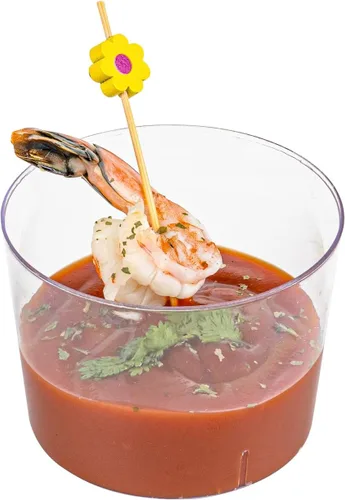 Miniatura 8 de Restaurantware Copas de parfait de 6 onzas, 20 tazas redondas de mousse, desechables, duraderos, de plástico transparente, para postres, aperitivos
