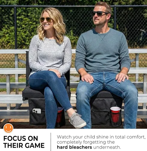 Miniatura 6 de SPORT BEATS Stadium Seats with Back Support Bleacher Chairs with Back and Cushion Thick Padded Bleacher Seats Includes Shoulder Strap