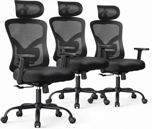 Miniatura 9 de NOBLEWELL - Silla de oficina ergonómica con respaldo alto de malla, para computadora, con soporte lumbar, descansabrazos, respaldo y reposacabezas