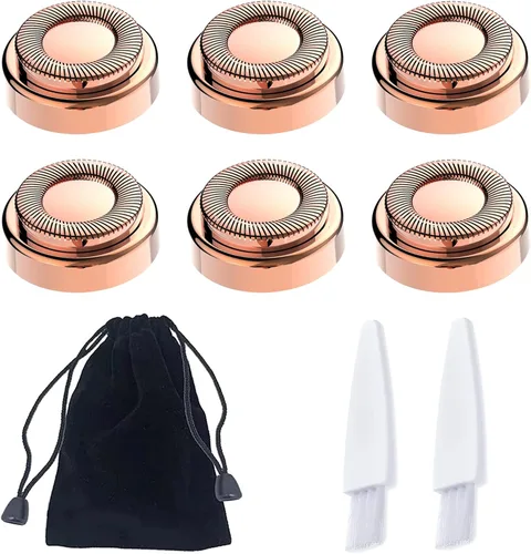 Miniatura 16 de 2 cabezales de repuesto LinMei compatibles con GEN 1 Finishing Touch Flawless Removedor de pelo sin dolor para mujer con cepillos de limpieza Oro