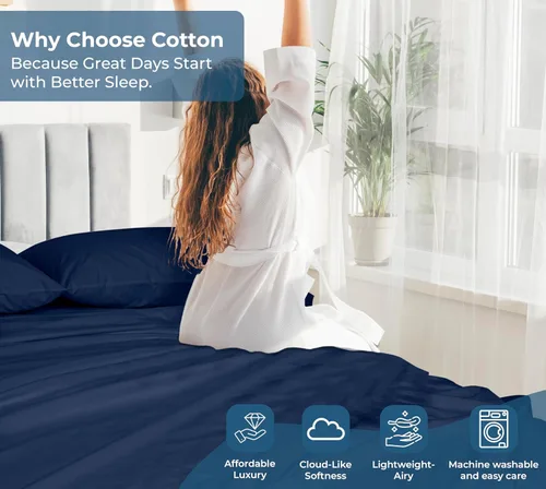 Miniatura 143 de Royale Linens Sábana encimera de tamaño individual XL 100% Algodón Orgánico – Super suave – Sábanas superiores de percal – Sábana encimera
