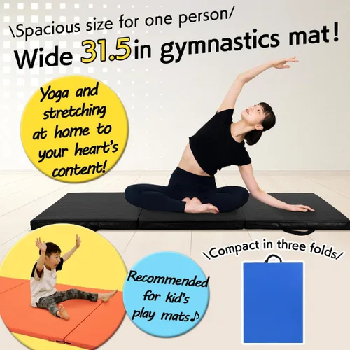 Miniatura 2 de KaRaDaStyle - Alfombrilla de gimnasia plegable de 71"x31"x2" para estiramiento, entrenamiento muscular, para niños, barra horizontal de juego