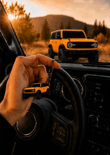 Miniatura 5 de Accesorios de Llavero Bronco 4 puertas llavero Fob Cubierta Modificaciones geniales compatibles con Ford Bronco 2022 2023 2024 Ciber naranja