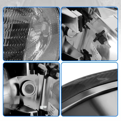 Miniatura 3 de DWVO Conjunto de faros delanteros compatible con Ford F-150 1997-2003, Ford Expedition 1997-2002, carcasa negra, lente reflectante transparente