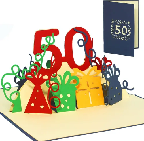 Miniatura 8 de LIN17346 - Tarjeta de felicitación 3D desplegable para invitación de cumpleaños, mamá, papá, ella, él, hija, hijo, mejor amigo, esposa, marido, tío