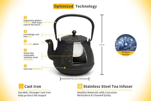 Miniatura 3 de Toptier Mini Tetera Pequeña, Tetera de Hierro Fundido Súper Pequeña para Estufa, Hervidor de Té Japonés del Tamaño de la Palma de la Mano Seguro